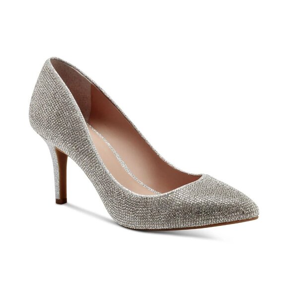 INC Womens Zitah Embellished Pointed Toe Pumps Silver Crystal 6.5 MSRP $89 - Picture 1 of 5